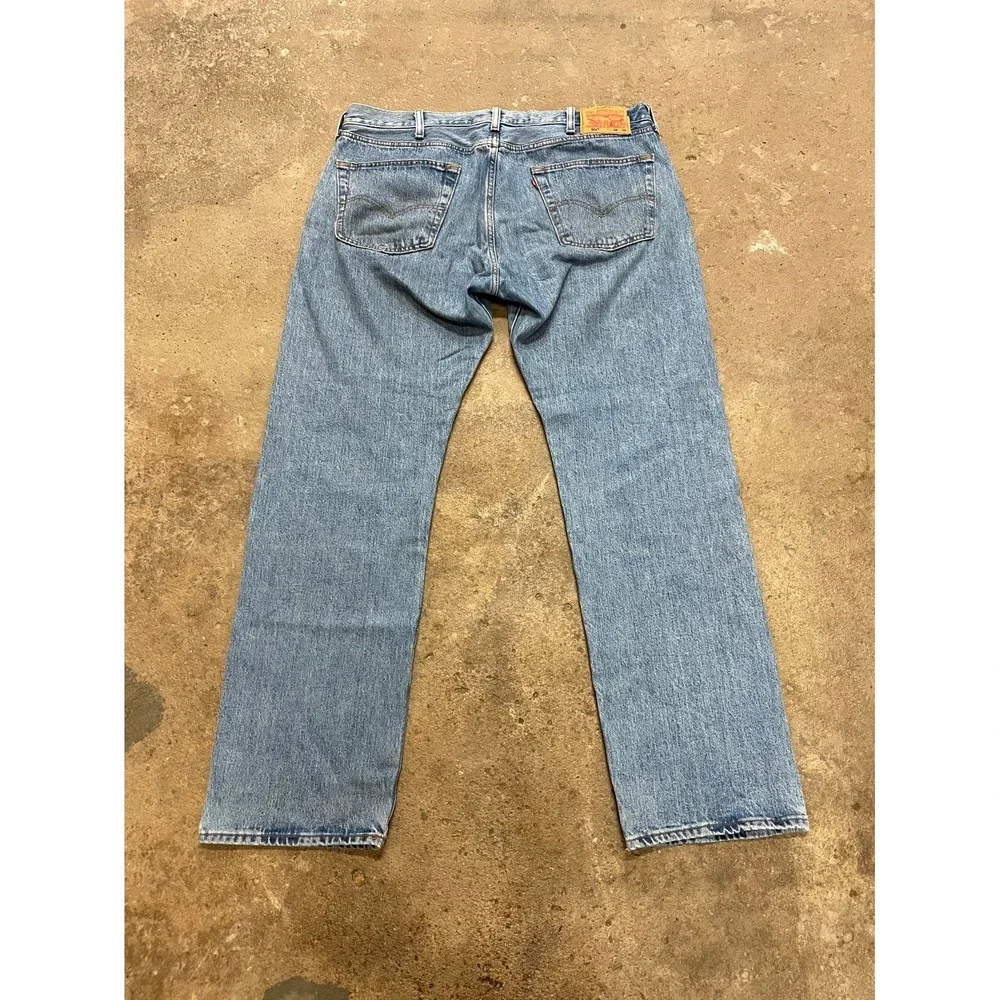 Levi's 501 Straight Jeans Men 38x32 Blue‎ Denim Stonewash Cotton Original Fit